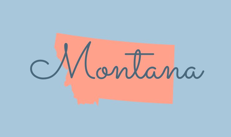 The name "Montana" over a graphic of the state on a blue background.