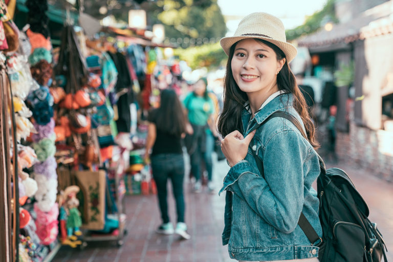 A shopper at a festival event.