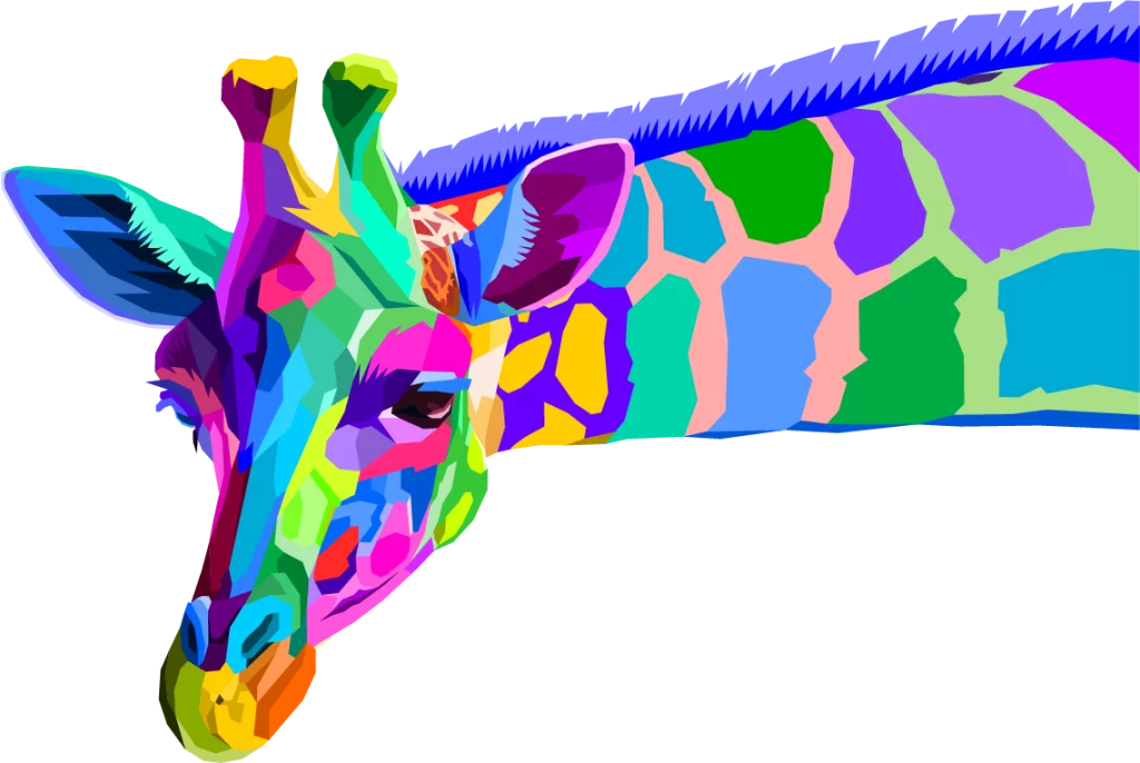 A colorful giraffe illustration