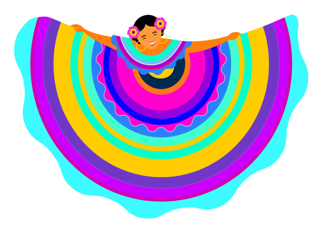Colorful dress illustration