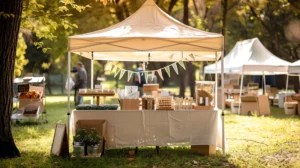 A booth set up at an event.