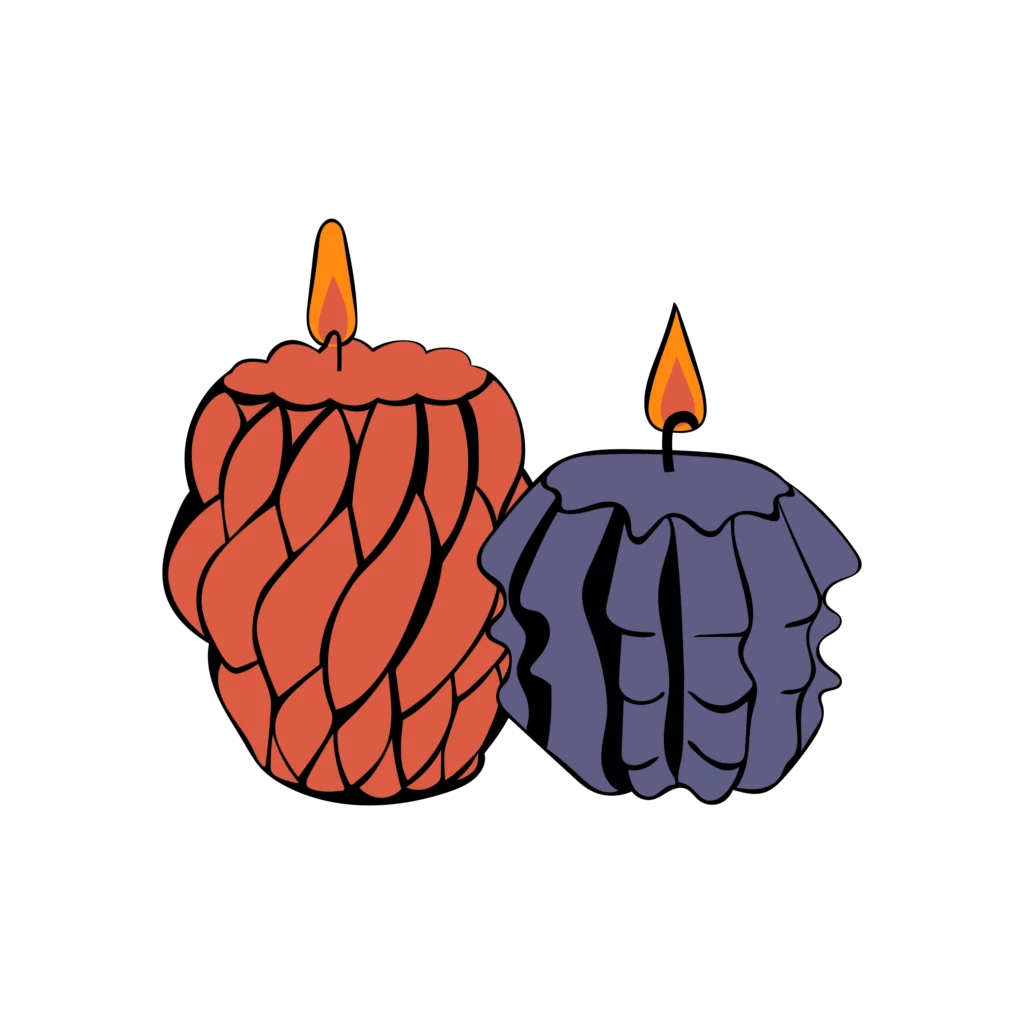 Two colorful candles illustration