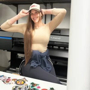 Therese Waechter owner of Otto's Grotto handmade stickers